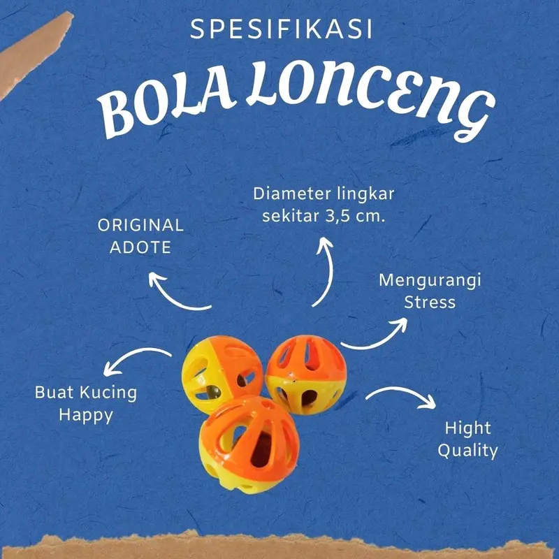 Mainan Bola Kucing Lonceng Krincing Ukuran 4cm Aerizoo 1