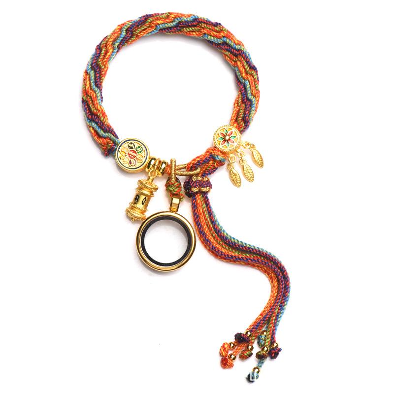 Product Introduction of Hand-woven  Style Bracelet Zakiram Bracelet Green Tara Five Master Thangka Bracelet  Bracelet 17