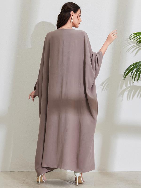 Product Introduction of Discount New Muslim Middle East Arab Maxi Dress Bandage Batwing Sleeve round Neck Fashion Elegant Dress Robe 14