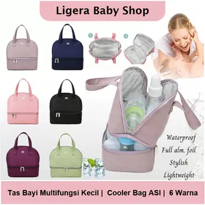 Tas Bayi Multifungsi / Cooler Lunch Bag ASI / Tas Bekal Makanan / Penyimpanan Susu Tahan Air Waterproof Thermal Insulated Bags / Pilihan Warna Biru Hitam Pink Ungu Hijau