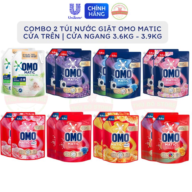 Combo 2 Túi Nước giặt OMO Matic Cửa Trên | Cửa Trước | Cửa Ngang - Túi 3.6KG | 3.7KG