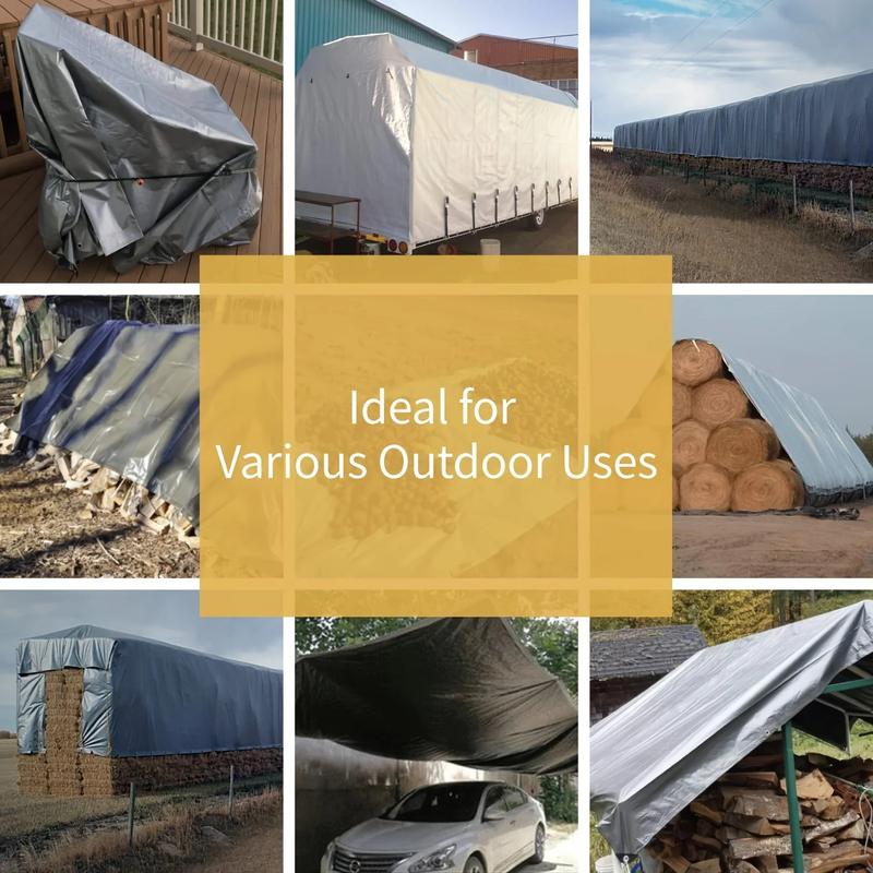 Product Introduction of Tarpaulin 2x2m 2x3 3*3 3x4 3mx5 Car Waterproof Shade Tarp Tent Camping Sun Shade Sail Double Silver Awning Canopy Rain Cover 8