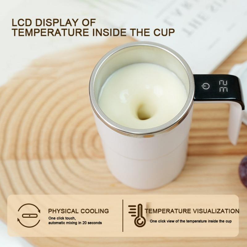 Automatic Stirring Coffee Mug, USB Rechargeable Coffee Mixer, Temperature Display Self Stirring Cup, Electric Self Stirring Mug 5