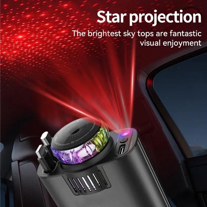 Car Aromatherapy Charger, Multifunctional Car Charger with Atmosphere Light & Aromatherapy Machine, Car Charger with Retractable Line 4