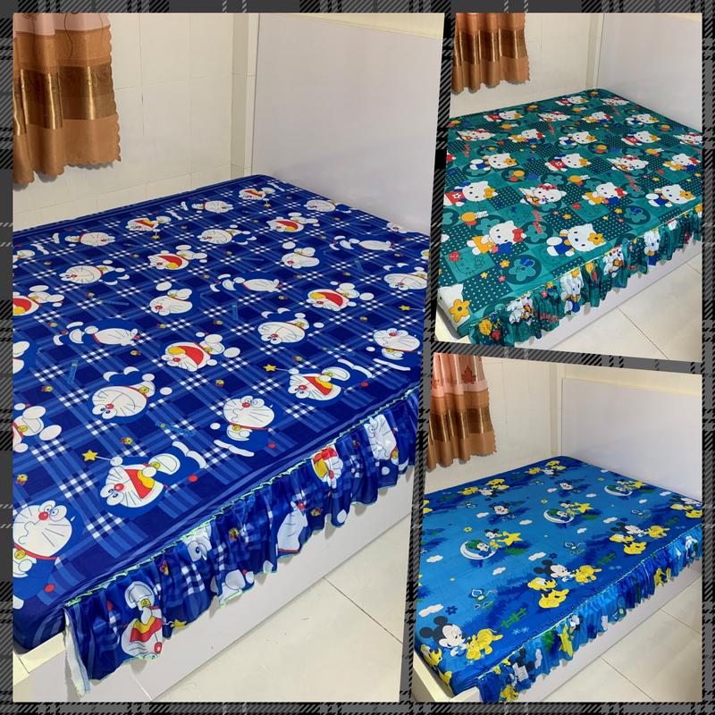 Ga nệm thun lạnh 1m6x2m có rèm phủ giặt không nhăn