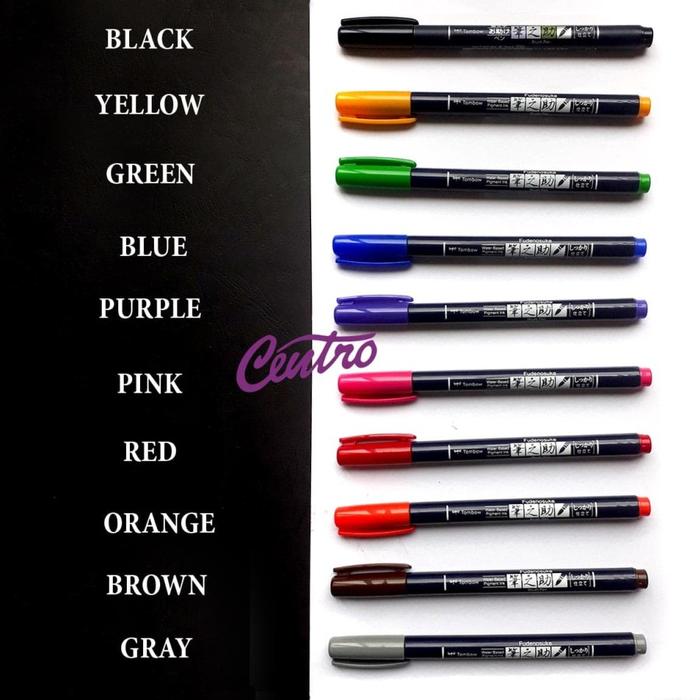 Gambar Tombow Fudenosuke Hard Tip Brush Pen Colors Coloring Calligraphy warna - KUNING dari CENTRO TRADING Kota Bandung Tokopedia