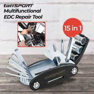 Alat Perbaikan Sepeda dan Motor Kunci Multifungsi 15 in 1 EDC Repair Tool Outdoor