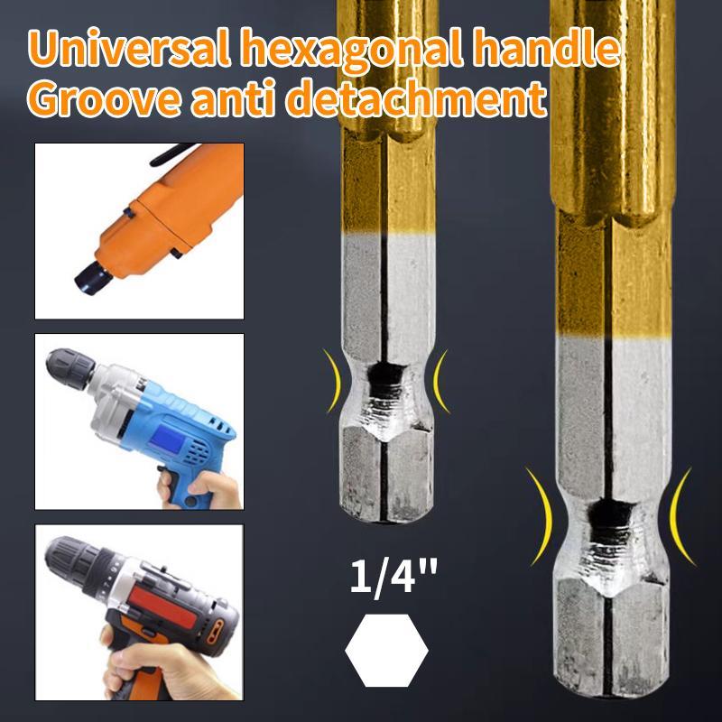 Woodworking Drill Bit Set, High Carbon Steel R Slot Hex Shank Drill Bit with Extension Rod, Professional Hand Tool for Woodworking 5