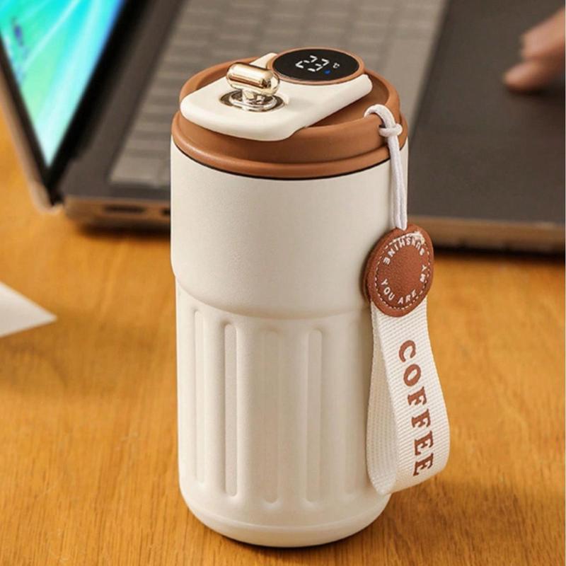 Product Introduction of Portable Temperature Display Insulated Coffee Mug, Vacuum Insulated Bottle with Strap, Tumbler Cups, Sports Water Bottle, Drinkware for Home Office Travel, Christmas Gift 5