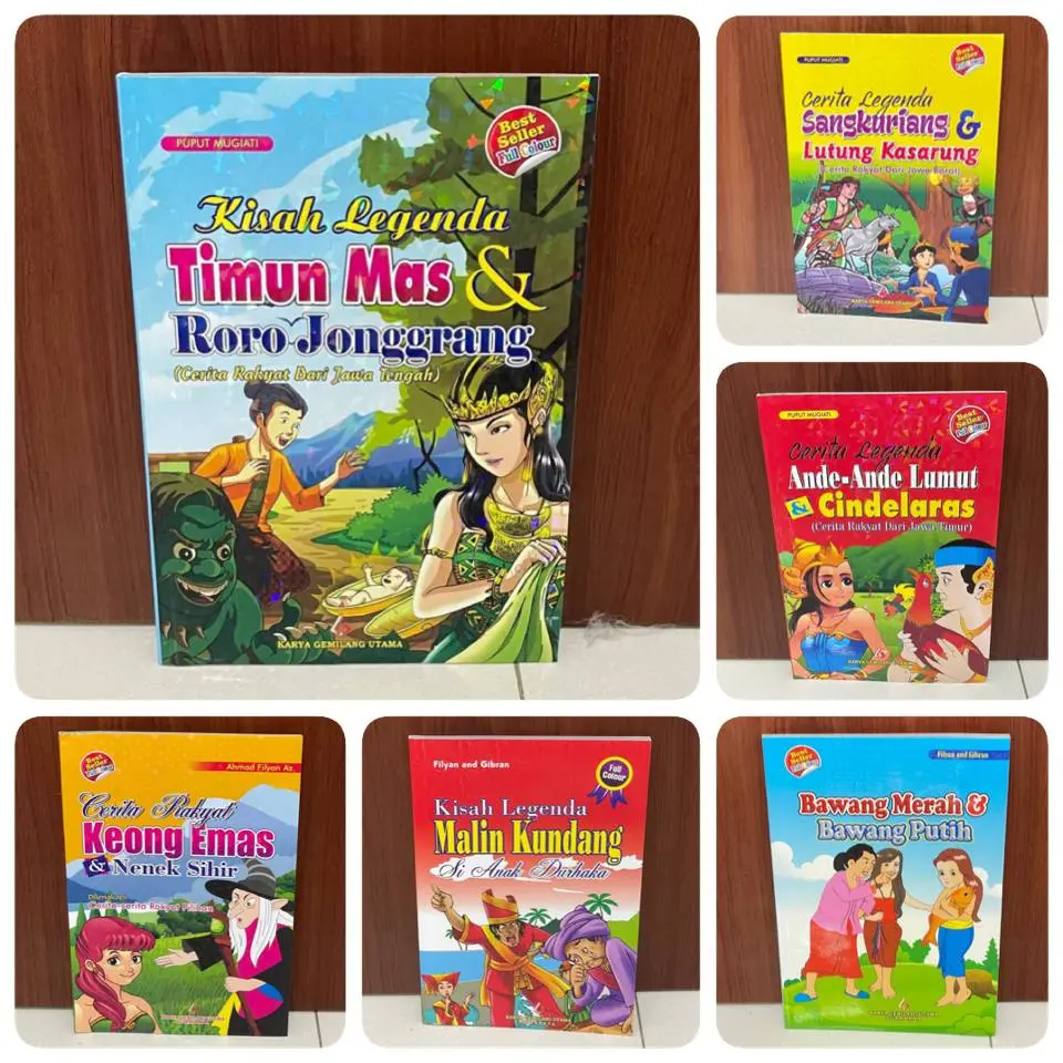 Buku Cerita Kisah Dongeng Legenda Rakyat 128 Halaman FULL COLOUR Bergambar Anak Putih
