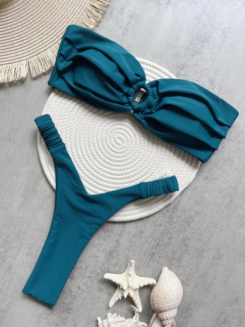 Product Introduction of Two-Piece Set Women's Bikini Set, Casual Swim Top & Swim Bottom Two-piece Swimsuit for Beach Holiday Vacation, Ladies Swimwear for All Seasons 2