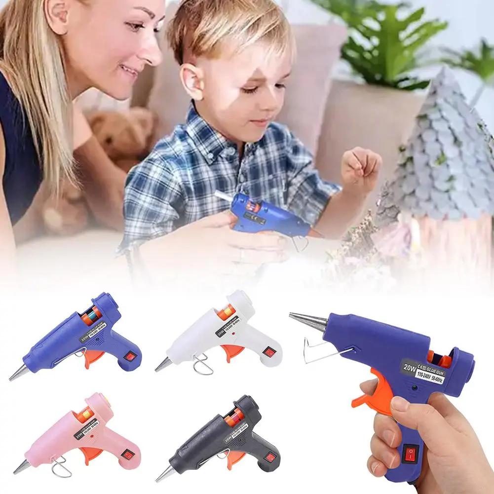 1pcs Electric Hot Melt Adhesive Tools Mini Hot Melt DIY Adhesive Adhesive 20W--EU Plug Stick U6K9