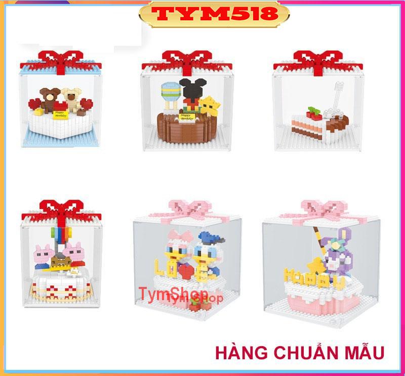 Xếp hình bánh kem sinh nhật  thỏ stella lou vịt donal gấu đồ chơi lắp ráp nanoblocks cho bé trai bé gái