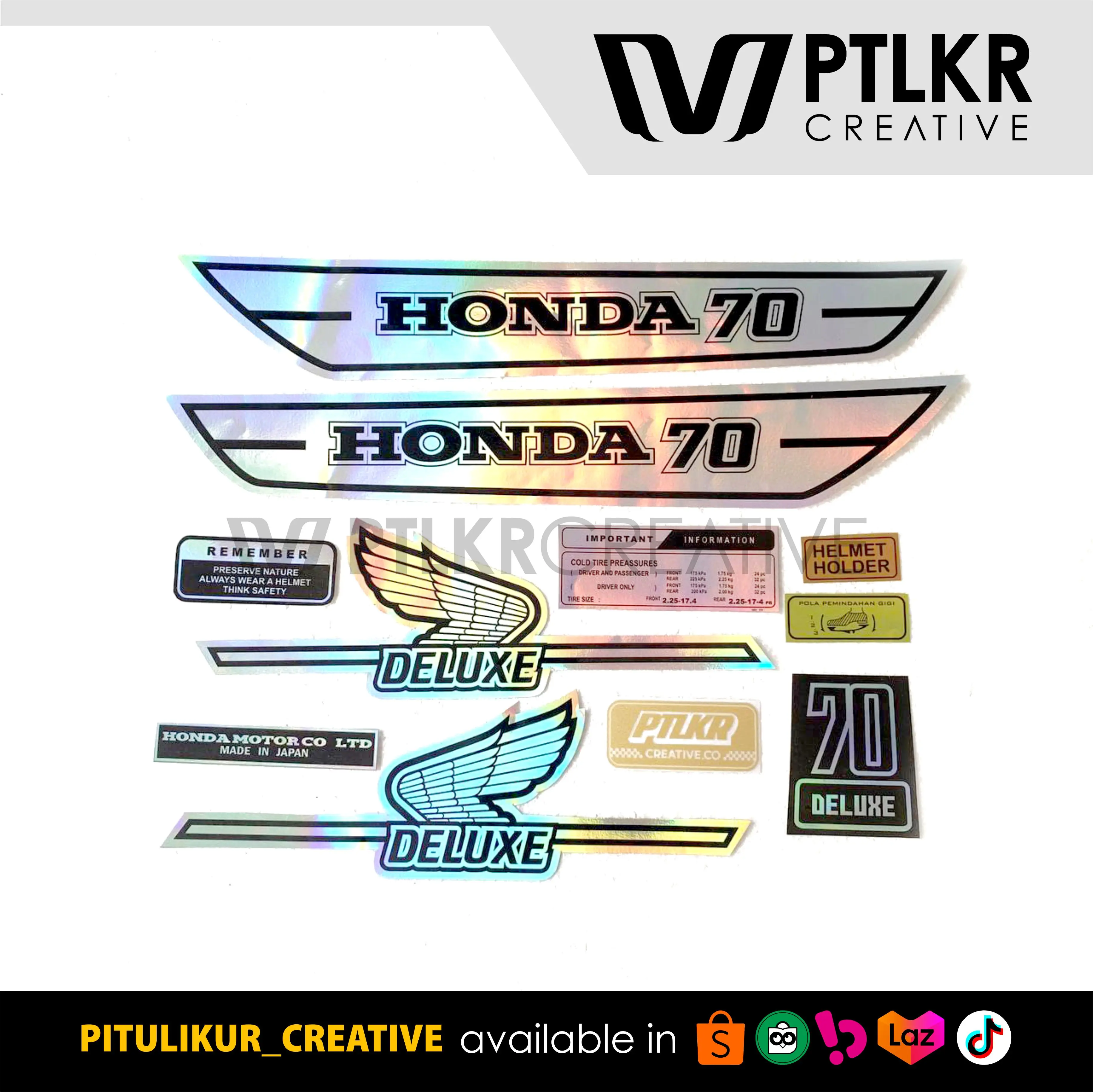 Striping Stiker Honda C70 Hologram