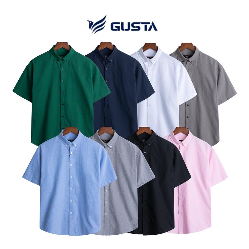 GUSTA - SM60 - Áo Sơ Mi Nam Nữ Ngắn Tay Cổ Button-down Chất Liệu Vải Oxford Thoáng Mát