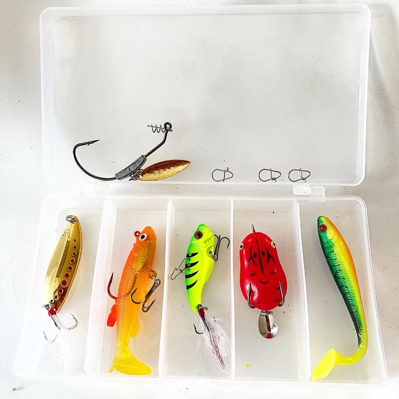 [combo] Hộp Mồi Câu Lure Câu Cá Lóc,Tra,Nhẽo,Vược,Trê,Chuối Đi Câu Bắt Cá Fishing cân ca ugia itri