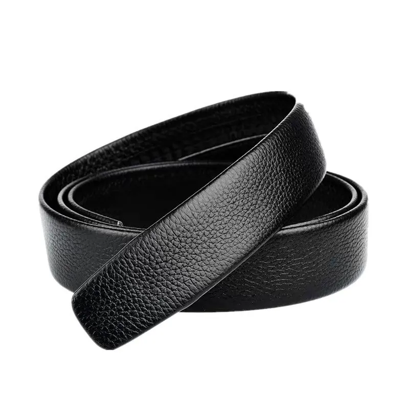 PROMO Sabuk Gesper Ikat Pinggang Full Hitam Kuilt PU Formal Casual Automatic Kepala Buckle Besi Bisnis Murah Untuk Acara Kantor Kerja Rel Otomats 2