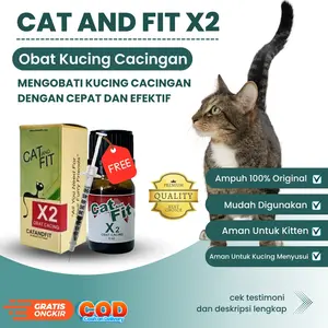 obat kucing cacingan CAT AND FIT X2 obat cacing kucing aman untuk kitten