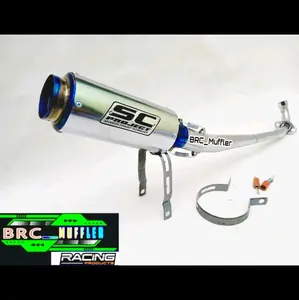 KNALPOT RACING SC PROJECT FULL SYSTEM UNTUK MOTOR BEBEK SUPRA X 125, SUPRA FIT, KARISMA, BLADE, ABSOLUTE REVO, JUPITER Z BURHAN, GRAND, C70, VEGA R, SHOGUN, SMASH Z, BLITZ R..  Motorcycle Sporty Mesin