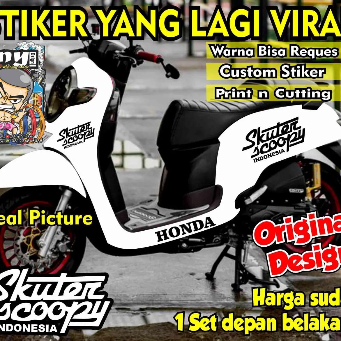 Stiker Motor Scoopy Model Berkelas Baru 2024 Kekinian