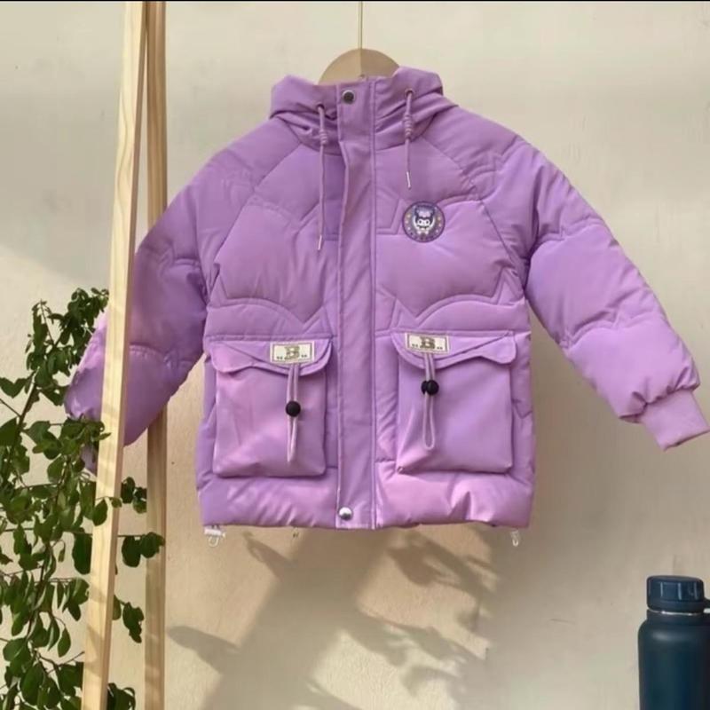 [ 13-38kg ÁO KURUMI BÉ GÁI ] áo phao nhung lì kurumi bé gái -lót lụa logo phát sáng - túi hộp- mũ liền áo- ấm áp -dày dặn 6