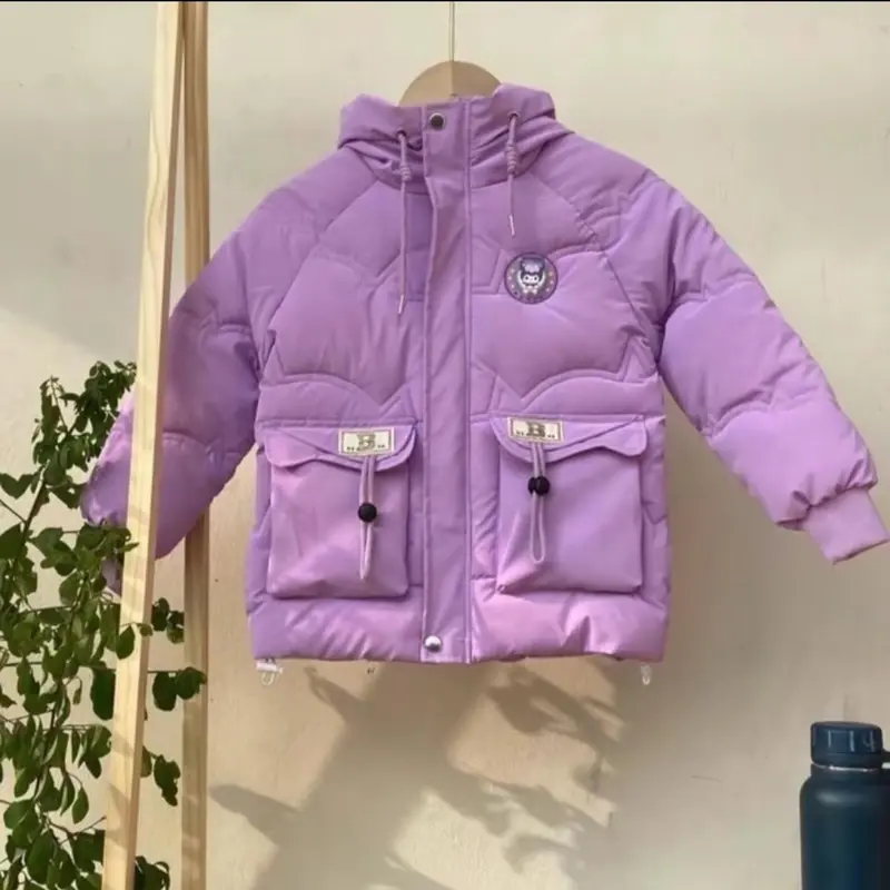 [ 13-38kg ÁO KURUMI BÉ GÁI ] áo phao nhung lì kurumi bé gái -lót lụa logo phát sáng - túi hộp- mũ liền áo- ấm áp -dày dặn 6