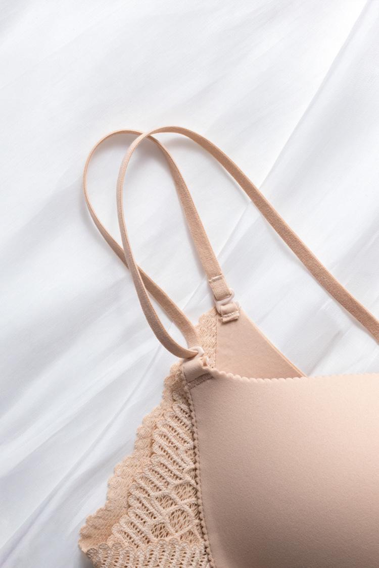 Product Introduction of Small Chest Gathered without Trace Wireless Seamless Front Button Beauty Back Underwear Ladies New Breast Holding Bra Thin 14