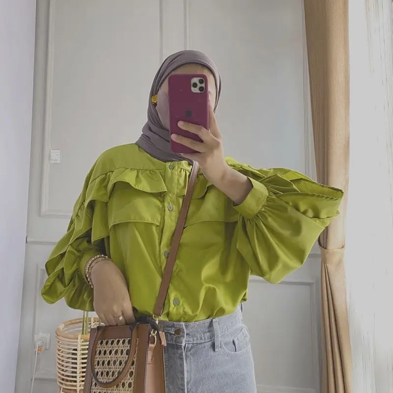 EAR FASHION - GEYA BLOUSE / ATASAN WANITA Kancing Oversize Variasi Baju Casual Santai