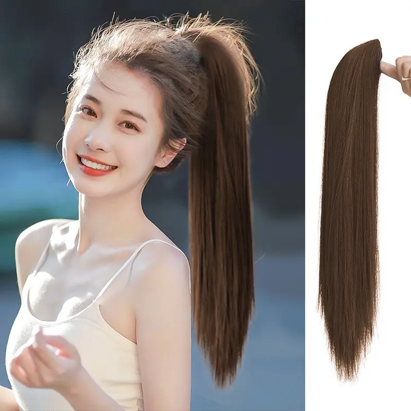 หางม้าผมตรงยาว35cm/45cm/65cmหนา กิ๊กหนีบ DK35/45/65