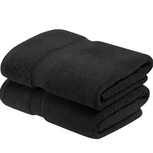 BARU! Handuk Hitam Hotel Ukuran Sedang 50 x 100 CM Chalmer 400 GSM