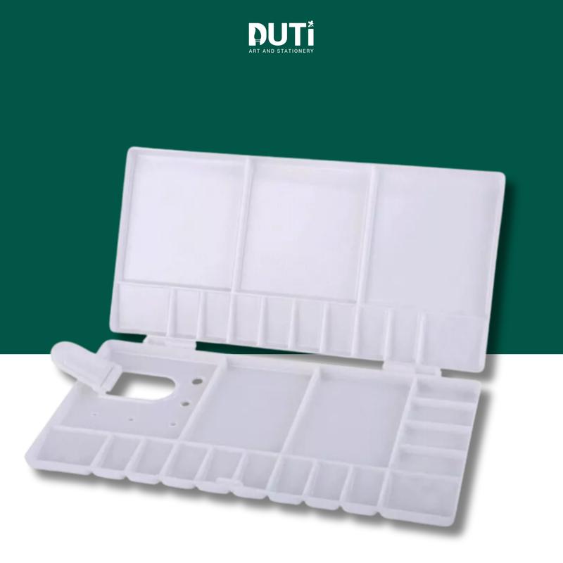 Vỉ pha màu, khay pha màu đôi, palette nhiều ngăn, gập lại được, dùng cho màu poster màu nước - Họa Cụ DUTi