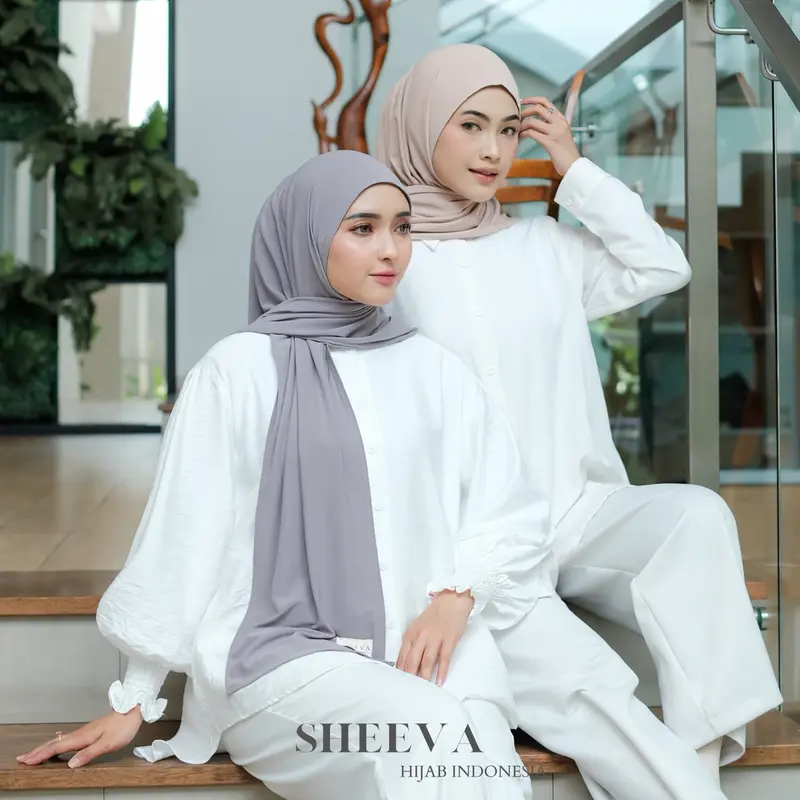 𝐒𝐇𝐄𝐄𝐕𝐀 - ZEEVA | PASHMINA INSTAN JERSEY SHEEVA HIJAB PREMIUM Kerudung Muslim Panjang Cantik Pad Wanita 0