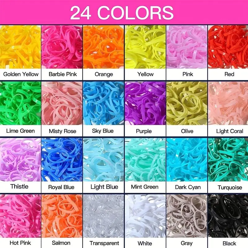 24-color Hair Ties, 1 Set Elastic Hair Tie with Hair Loop, Heatless Styling Tools for Women, Women's Hair Accessories 2
