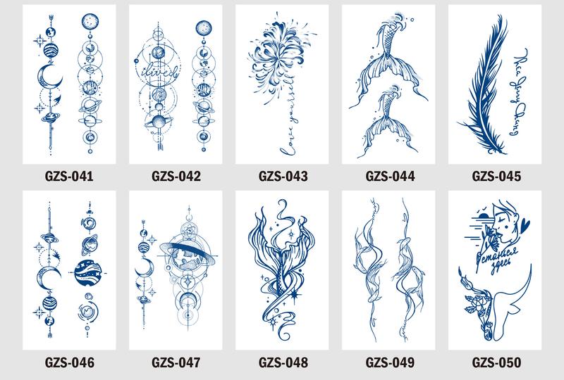 Product Introduction of Herbal Juice Semi-Permanent Temporary Tattoo Stickers Waterproof Long-Lasting Alphabet Fresh Style Tattoos tattoo  sticker  30  days 7