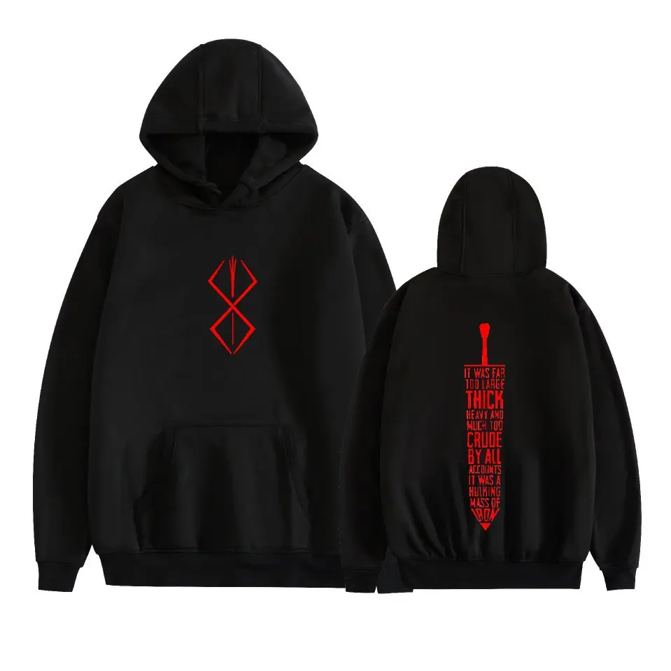 2025 New Cross border New Product Sword Style Legend Anime Peripheral Printed Loose Casual Men's and Women's Hooded Long Sleeve Couple Hoodie