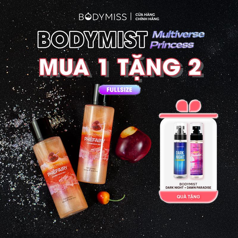 [MUA 1 TẶNG 2] Body Mist Nhũ Lấp Lánh Cho Nữ Chính Hãng Lưu Hương Thơm Lâu BODYMISS, Xịt Thơm Toàn Thân Body Mist Nhũ Cho Nam Học Sinh Sinh Viên Hương Nước Hoa Perfume Cosmetic Fragrance Hair Mist 250ml