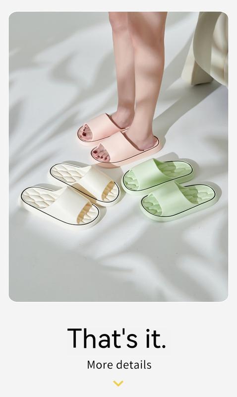 Product Introduction of Bathroom Water Seepage Super Soft Sole Home Slippers Women Cloud Slippers Eva Indoor Sandals Non-Slip Flip Flop Men Slippers 11