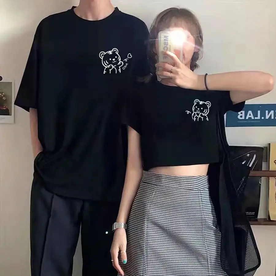 Hong Kong Style Casual Crew Neck Tshirt Women'S Slim And Versatile Short-Sleeved Tshirt
