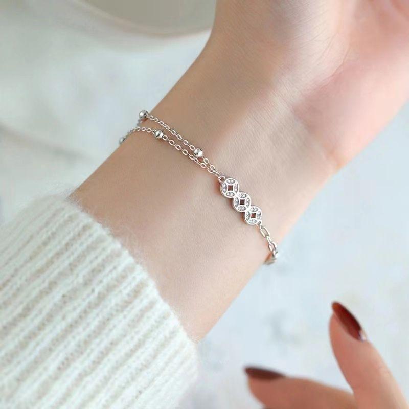 Vòng Tay Đồng Tiền Xu Đồng Phong Cách Trung Quốc Thiết Kế Đặc Biệt Ins, Chất Lượng Cao, Thanh Lịch, Cá Tính, Phong Cách Cổ Điển Dành Cho Phụ Nữ, Đồ Trang Sức Tay, Hàng Mới Về Phụ Kiện Móc Khoá 8