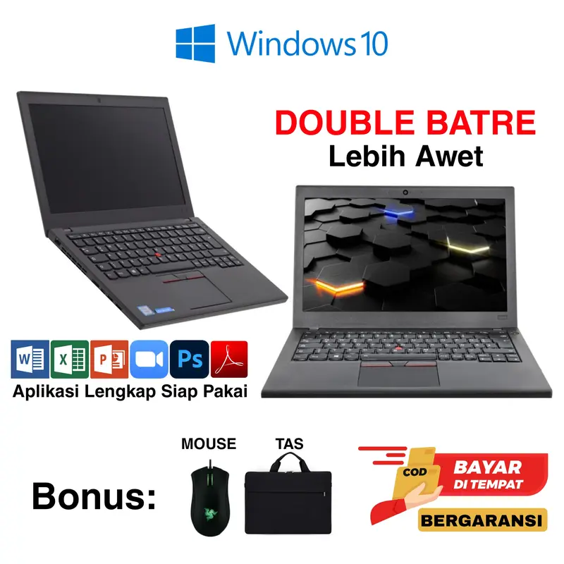 [L15] LAPTOP SPEK GAHAR Core i5 G6 RAM 8GB DDR4 SSD256 LAYAR 12,5"in SLIM GAHAR GAMING EDITING KODING 0