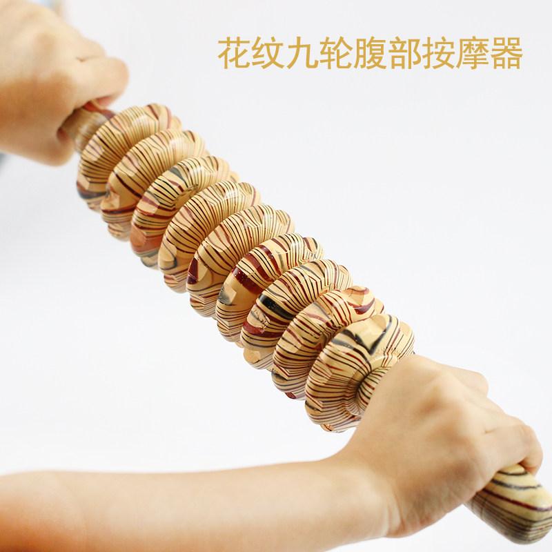 Gậy massage thư giãn bằng gỗ rắn tạo tác trục lăn mặt nạ tập yoga răng sói
