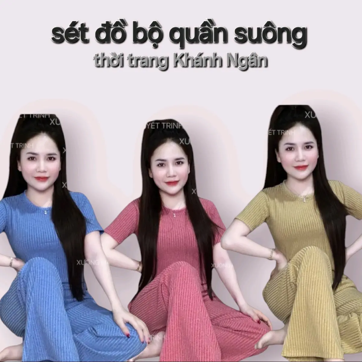 sét đồ bộ tay ngắn quần suông chất vải thun tiêu wonmen