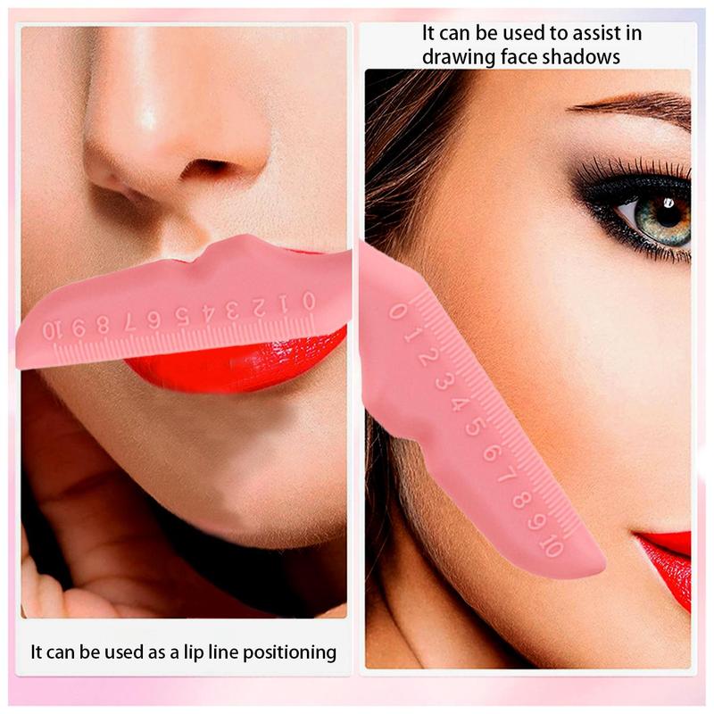2pcs Multi-function Eyeliner & Lip Liner Stencil, Reusable Silicone Lip Liner Template, Professional Makeup Auxiliary Tools for Women 4