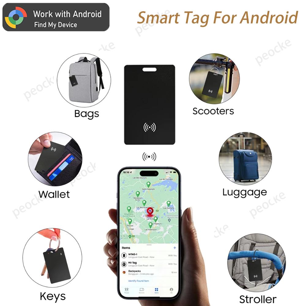 Wallet Finder, Bluetooth Tracker Item Smart GPS Locator Card for Luggage Passport for Android Phone Samsung Work with Google Hub - Image 5