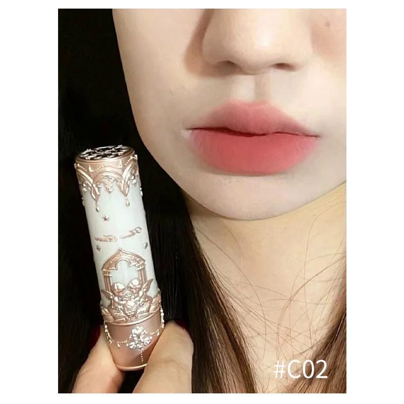 Flower Knows Little Angel Matte Lipstick Long-lasting Easy To Color Velvet Lipgloss Peach Color Natural Lip Makeup Maquillage 2