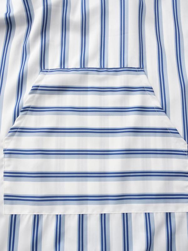 Men's Striped Print Pocket Batwing Sleeve Lounge Robe, Loose Casual Comfy Hooded Long Sleeve Dressing Gown for Spring & Fall, Men's Islamic Clothing for Daily Wear 6