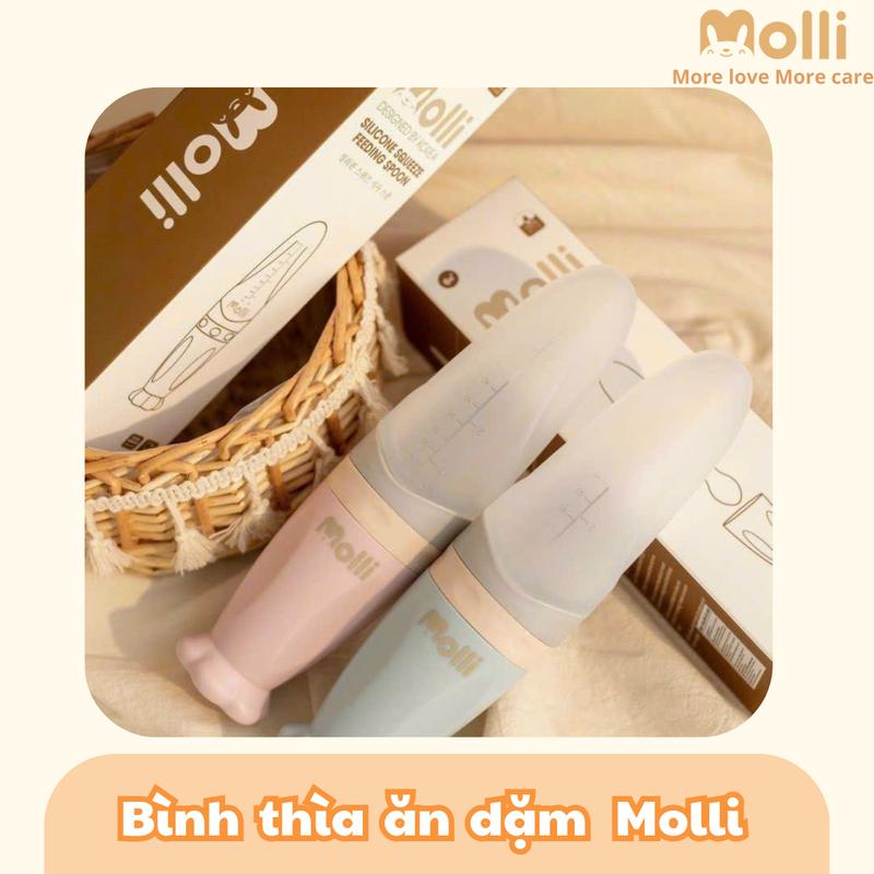 Bình thìa ăn dặm MOLLI - Bình thìa silicon cho bé Em bé Trẻ sơ sinh Trẻ sơ sinh Bé gái Bé trai Voi