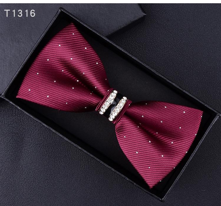 Product Introduction of 6*12cm Red Navy Blue Black Bow Ties Butterfly Banquet Polka Dot Floral Bowtie Accessories Double-layer Jacquard Business Gift Wedding for Men 23
