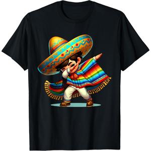 Mexican Boy Dabbing Poncho Cinco de Mayo T-Shirt
