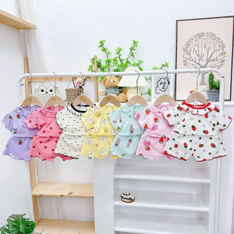 B15 Combo 3-5 Bộ TĂM LẠNH cộc tay cổ bèo mềm mịn thoáng mát  Size 5-16kg (màu ngẫu nhiên)